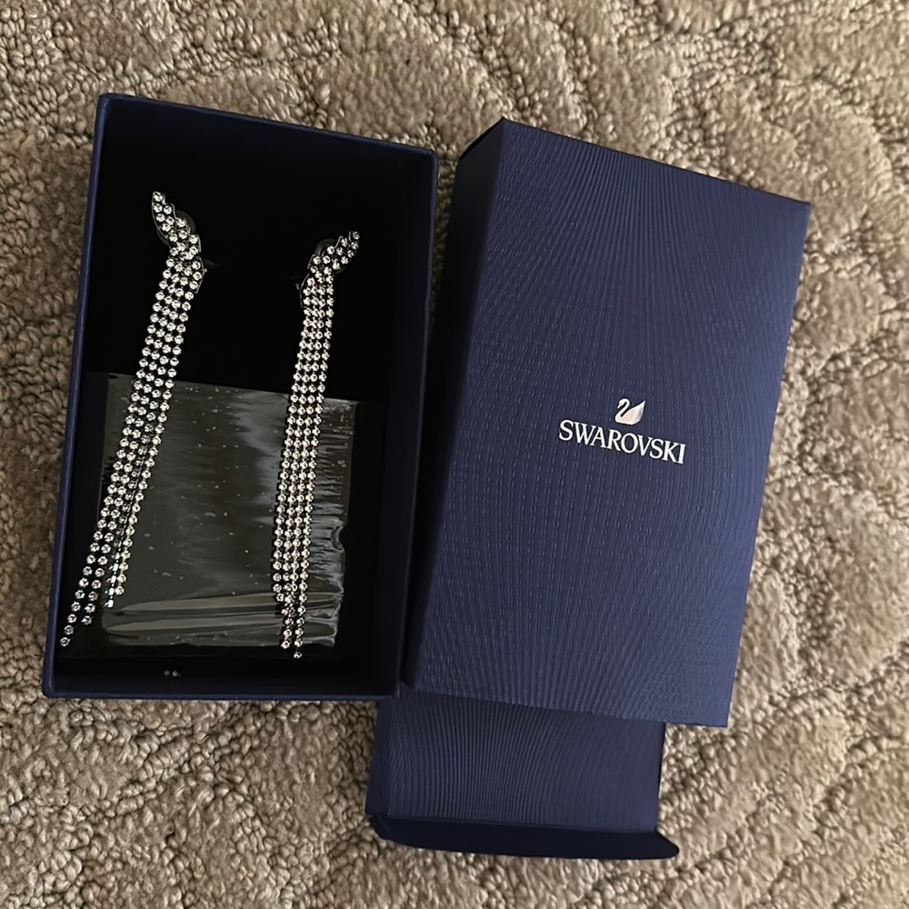 Swarovski tassels cry earrings new in box